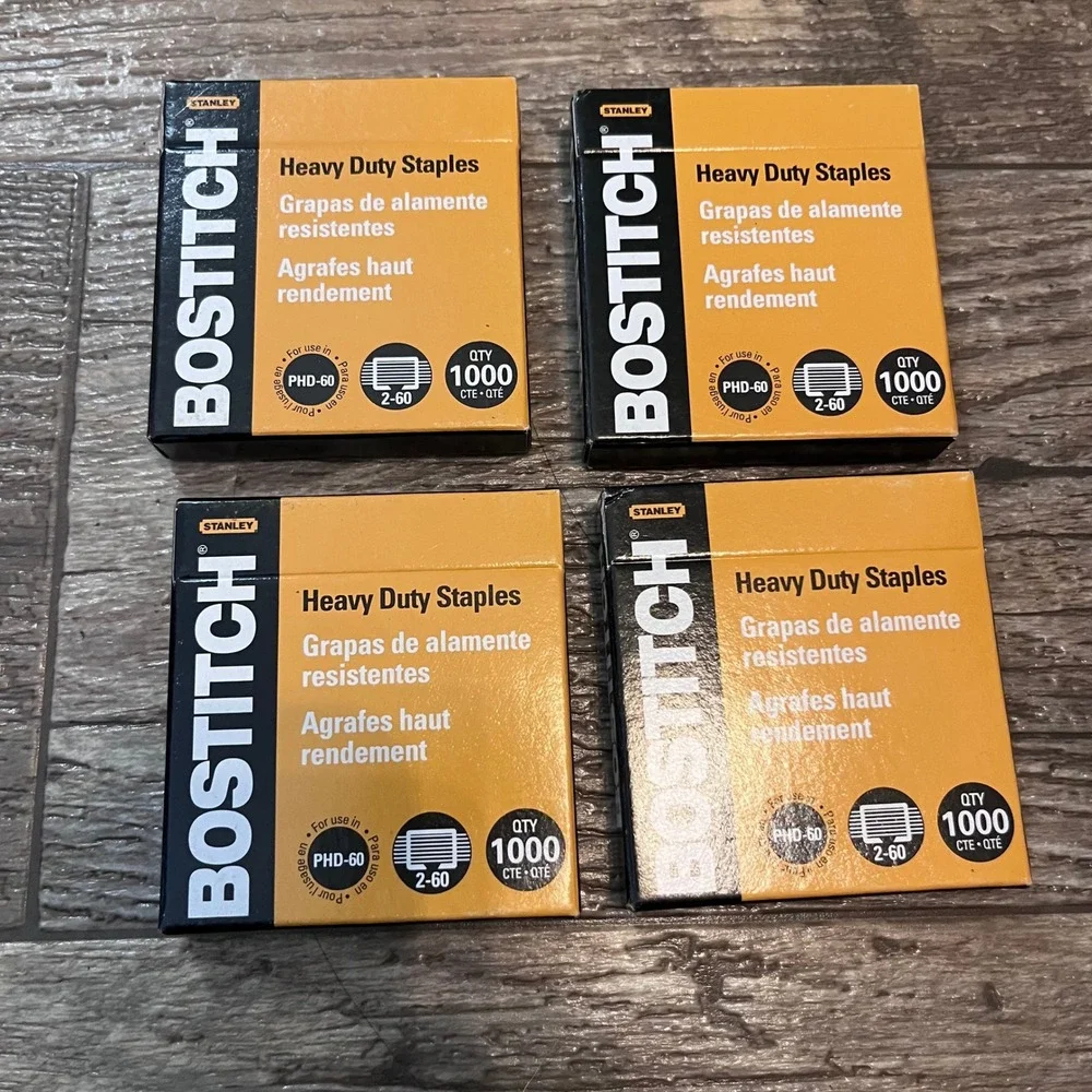 4 Pack‎ Stanley Bostitch Heavy Duty Staples SB35PHD-1M for PHD-60 1000 Ct Each